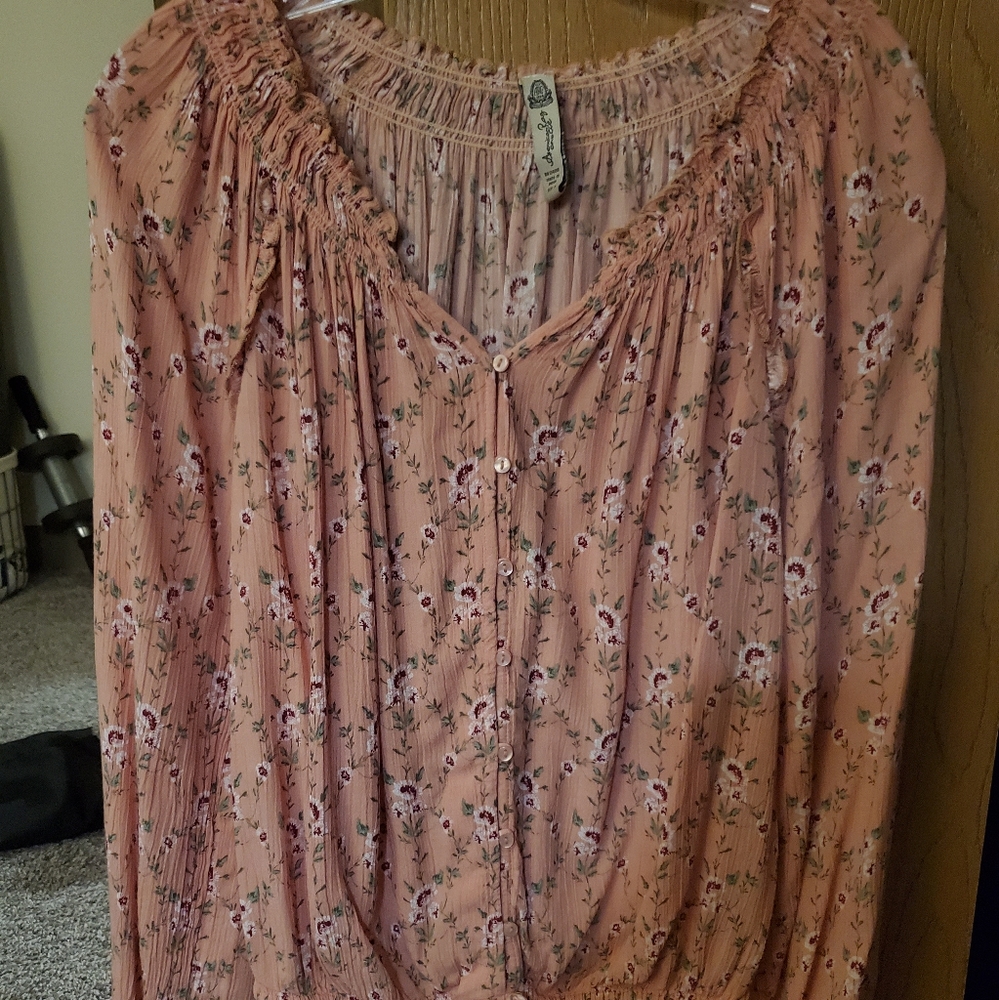 Pink flower blouse